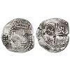 Image 1 : Potosi, Bolivia, cob 8 reales, (1649)O, with crowned-L countermark on cross.