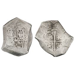 Mexico City, Mexico, cob 8 reales, Philip V, assayer not visible.