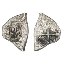 Mexico City, Mexico, cob 2 reales, 1711J, rare.