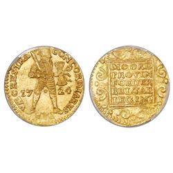 Utrecht, United Netherlands, gold ducat, 1724, PCGS MS63.