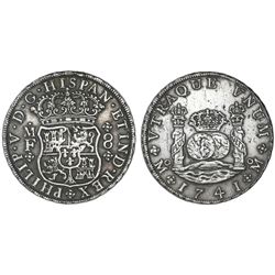 Mexico City, Mexico, pillar 8 reales, Philip V, 1741MF.