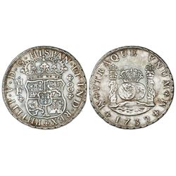 Mexico City, Mexico, pillar 8 reales, Philip V, 1739MF.