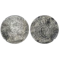 France (Nantes mint), ecu, Louis XV, 1726-T, NGC genuine / La Dramadaire.