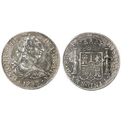 Mexico City, Mexico, bust 8 reales, Charles III, 1783FF.