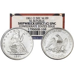 USA (New Orleans mint), half dollar Seated Liberty, 1861-O, Confederate States issue (die W-09), NGC