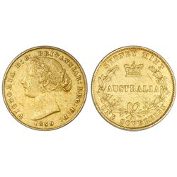 Sydney, Australia (under Great Britain), gold sovereign, Victoria (young bust), 1859.
