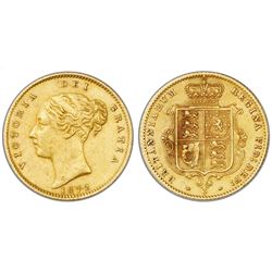 Sydney, Australia (under Great Britain), gold half sovereign, Victoria (young bust), 1872-S.