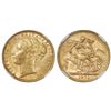Image 1 : Great Britain (London, England), gold sovereign, 1871, Victoria (young bust), St. George reverse, NG