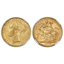 Great Britain (London, England), gold sovereign, 1872, Victoria (young bust), St. George reverse, NG