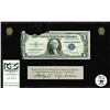 Image 1 : USA, $1 silver certificate, series 1935E, serial P99539939H, salvaged from the Andrea Doria (1956), 