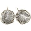 Image 1 : Potosi, Bolivia, cob 8 reales, Philip III, assayer R, ex-Atocha (1622), Grade 1, mounted shield-side