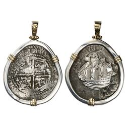 Potosi, Bolivia, cob 8 reales, (16)51, assayer not visible (O or E), no visible countermark, ex-Capi