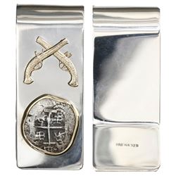 Potosi, Bolivia, cob 1 real, assayer E (1730s), ex-Princess Louisa (1743), mounted cross-side out in