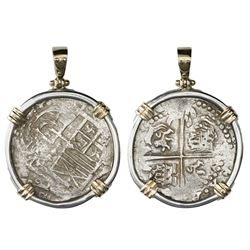 Potosi, Bolivia, cob 8 reales, Philip IV, assayer T (1629, fine-dot borders, denomination 8), ex-"Pa