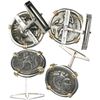 Image 1 : Kings of Macedon, AR drachms, Alexander III ("the Great"), 336-323 BC, mounted in silver cufflinks w