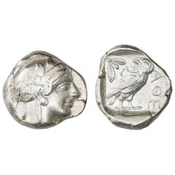 Attica, Athens, AR tetradrachm, "owl," ca. 454-404 BC.