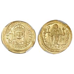 Byzantine Empire, AV solidus, Justinian I, 527-565 AD, NGC MS, strike 4/5, surface 5/5.