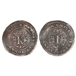 Mexico City, Mexico, copper 4 maravedis, Charles-Joanna, "Late Series," no assayer (assayer-G period