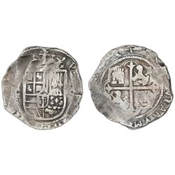 Mexico City, Mexico, cob 8 reales, Philip II, assayer F.