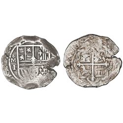 Mexico City, Mexico, cob 8 reales, Philip II, assayer F, with pomegranate-like ornament for o in min