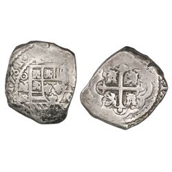 Mexico City, Mexico, cob 8 reales, 1731/0F/G, rare.