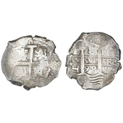 Lima, Peru, cob 8 reales, 1698H.