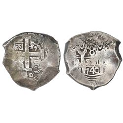 Lima, Peru, cob 8 reales, 1740V.