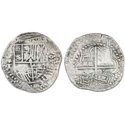 Potosi, Bolivia, cob 8 reales, (16)18T, "A" (ANO?) after date, unique.