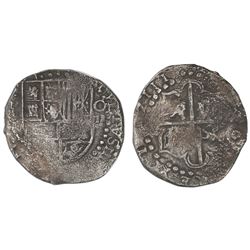 Potosi, Bolivia, cob 8 reales, 1623 with date rendered as "16ZIII" (rare), assayer not visible, ex-C