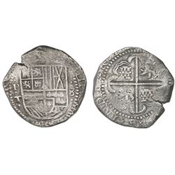 Potosi, Bolivia, cob 8 reales, (162)9T, reverse legend rotated 180 degrees, denomination 8, fine-dot