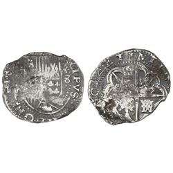 Potosi, Bolivia, cob 8 reales, 1634T, rare, ex-Rudman.