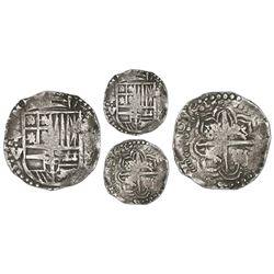 Potosi, Bolivia, cob 4 reales, 1646V/T, extremely rare.