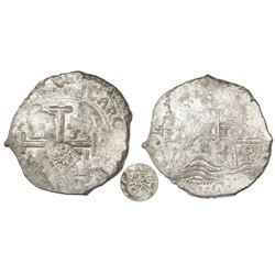 Potosi, Bolivia, cob 8 reales, 1670E, with "Golden Fleece" countermark (Brabant, Spanish Netherlands