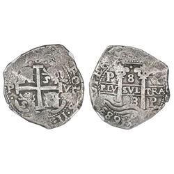 Potosi, Bolivia, cob 8 reales, 1683V, NGC VF 30.