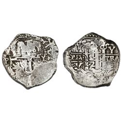 Potosi, Bolivia, cob 8 reales, 1702Y.
