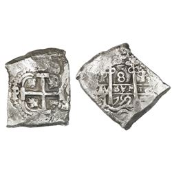 Potosi, Bolivia, cob 8 reales, 1752q.
