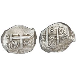 Potosi, Bolivia, cob 8 reales, 1773V-Y, NGC XF 45.