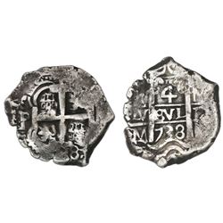 Potosi, Bolivia, cob 4 reales, 1738M.