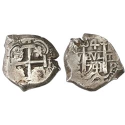 Potosi, Bolivia, cob 4 reales, 1741P.