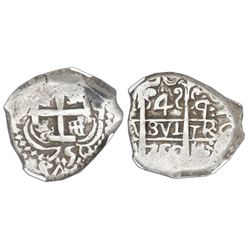 Potosi, Bolivia, cob 4 reales, 1750q, NGC XF 40.