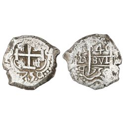 Potosi, Bolivia, cob 4 reales, 1750q.