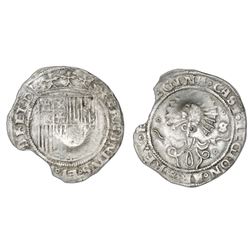 Panama(?), C countermark on a Seville, Spain, 1 real, Ferdinand-Isabel, rare.