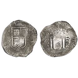Bogota, Colombia, cob 8 reales, 1654, assayer PoRS.