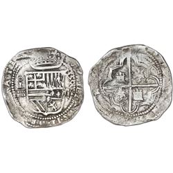 Segovia, Spain, cob 8 reales, 1590 date to right, assayer oI above aqueduct mintmark to left, rare.