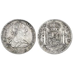 Potosi, Bolivia, bust 8 reales, Charles III, 1778PR.