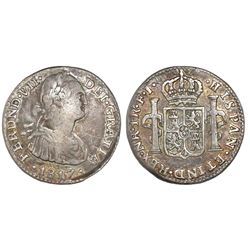 Bogota, Colombia, 1 real, Ferdinand VII, 1817FJ, NGC VF 25.