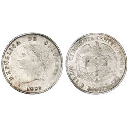 Bogota, Colombia, 50 centavos, 1888, PCGS AU55, ex-Eldorado.