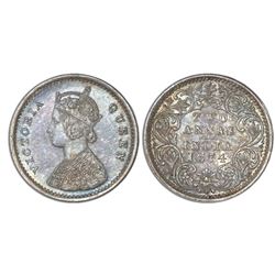 Bombay, India (British), 2 annas, Victoria, 1874(B), NGC MS 63.