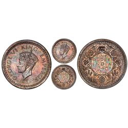 Lahore, India (British), original proof rupee, 1945-L, George VI, normal 5, PCGS PR65, finest and on