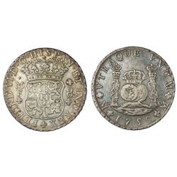 Mexico City, Mexico, pillar 8 reales, Ferdinand VI, 1752MF.